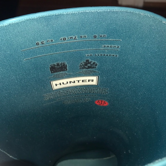 Hunter Rain Boots—Tall Teal Matte, practically NEW - Picture 3 of 4